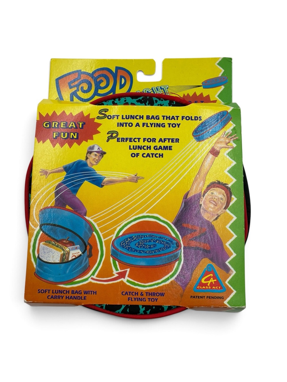 Vintage 90s Food Flight Lunch Bag Flying Disc Toy Class Act New In Package Rare